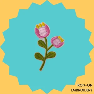 Pink Tulip Flower Iron-on Embroidery
