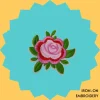 Pink Rose Flower Iron-on Embroidery