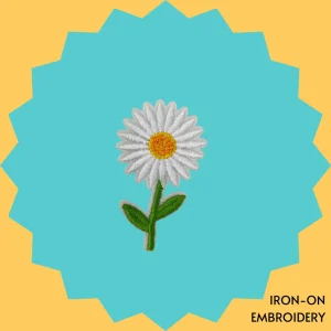 White Daisy Iron-on Embroidery