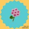 Iron-On-Patch-1517 Pink Phlox Flower Iron-on Embroidery