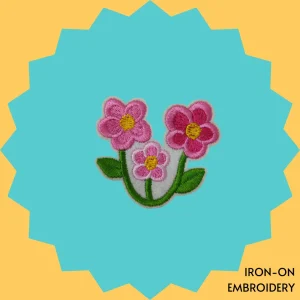Pink Jasmine Flower Iron-on Embroidery