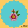 Pink Poppy Flower Iron-on Embroidery