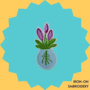 Purple Tulip Flower Iron-on Embroidery