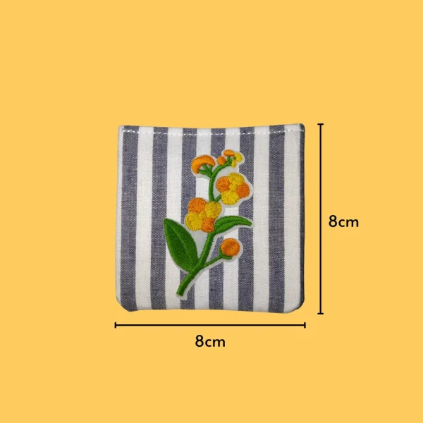 Orange and Yellow Poppy Flower Iron-on Embroidery