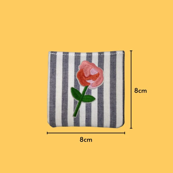 Pink Rose Flower Iron-on Embroidery