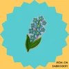 Iron-On-Patch-1555 Blue Hydrangea Flower Iron-on Embroidery