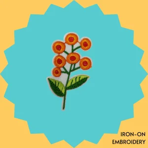Orange Flower Iron-on Embroidery