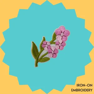 Pink Petunia Flower Iron-on Embroidery
