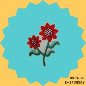 Red Flower Iron-on Embroidery