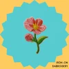 Peach Flower Iron-on Embroidery