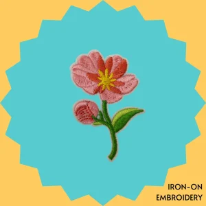 Peach Flower Iron-on Embroidery