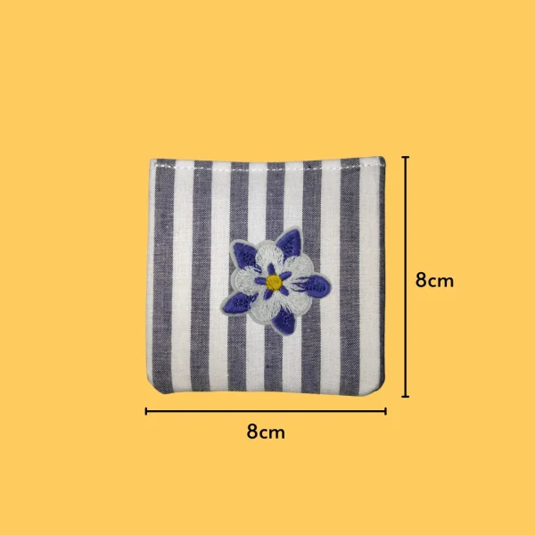 Purple and White Flower Iron-on Embroidery