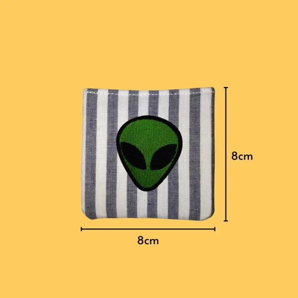 Green Alien Head Iron-on Embroidery