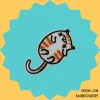Sleeping Orange Striped Cat Iron-on Embroidery