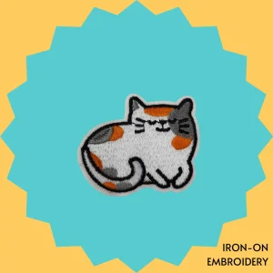 Relaxing Calico Cat Iron-on Embroidery
