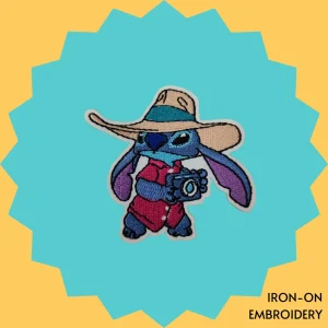 Tourist Blue Monster Stitch Iron-on Embroidery