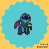 Blue Monster Stitch with Frog Iron-on Embroidery