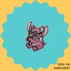 Iron-On-Patch-1633 Pink Monster Angel Eating Ice-Cream Iron-on Embroidery