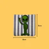 Green Alien giving V Pose Iron-on Embroidery