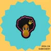 Cute Afro Girl with Bubblegum Iron-on Embroidery