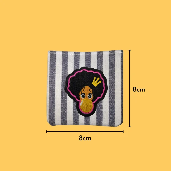 Cute Afro Girl with Bubblegum Iron-on Embroidery