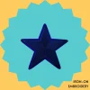 Larger Blue Star Iron-on Embroidery