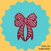 Red Checkered Bow Iron-on Embroidery