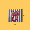 Red Checkered Bow Iron-on Embroidery
