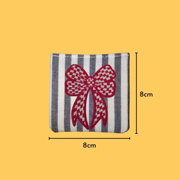 Red Checkered Bow Iron-on Embroidery