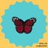 Iron-On-Patch-1689 Maroon Butterfly Iron-on Embroidery