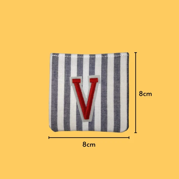 Red Large Letter 'V' Iron-on Embroidery