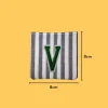 Green Large Letter 'V' Iron-on Embroidery