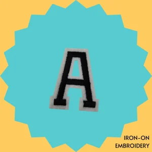 Black Large Letter 'A' Iron-on Embroidery