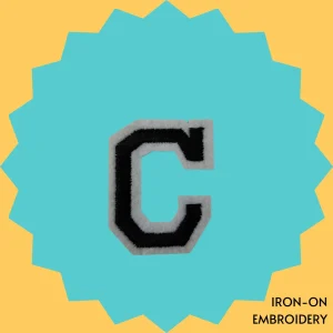 Black Large Letter 'C' Iron-on Embroidery