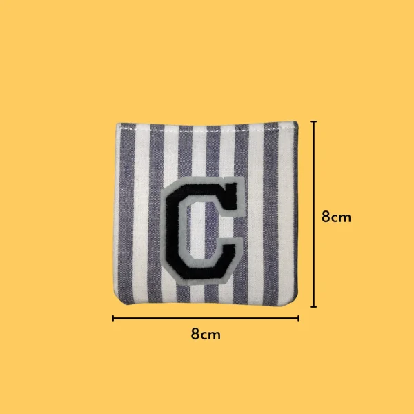 Black Large Letter 'C' Iron-on Embroidery