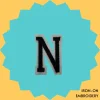 Black Large Letter 'N' Iron-on Embroidery