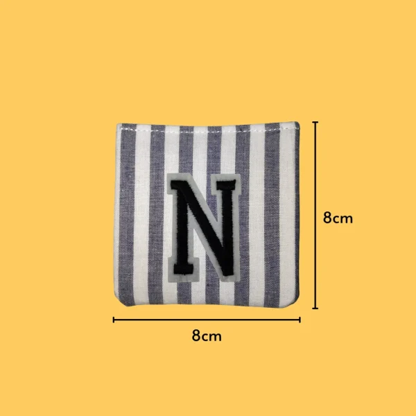 Black Large Letter 'N' Iron-on Embroidery