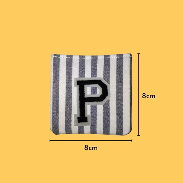 Black Large Letter 'P' Iron-on Embroidery