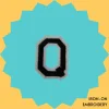 Black Large Letter 'Q' Iron-on Embroidery