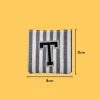 Black Large Letter 'T' Iron-on Embroidery