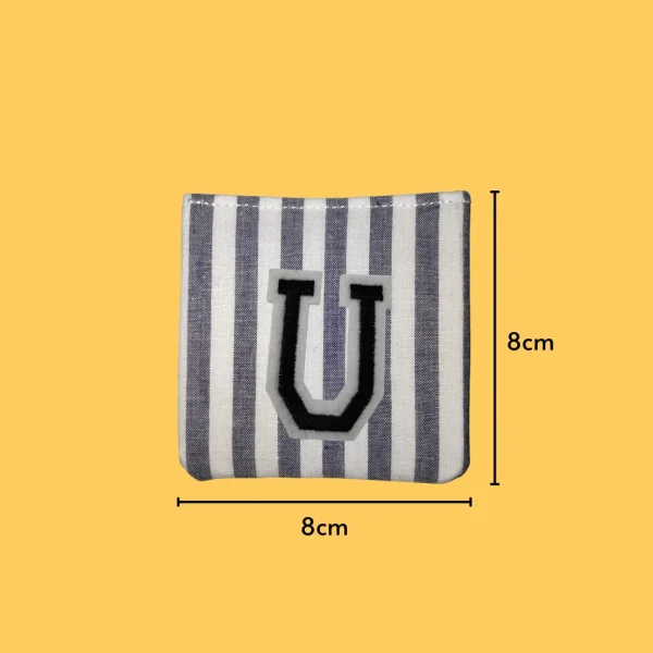 Iron-On-Patch-1744 Black Large Letter 'U' Iron-on Embroidery