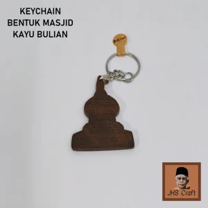 Keychain Bentuk Masjid Kayu Bulian - JHS Craft