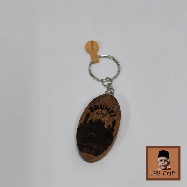 Keychain BRUNEI Omar Ali Saifuddien Mosque & Jame' Asr Mosque Engraving Kayu Bulian - JHS Craft Keychain BRUNEI Omar Ali Saifuddien Mosque & Jame' Asr Mosque Engraving Kayu Bulian - JHS Craft