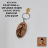 Keychain BRUNEI Omar Ali Saifuddien Mosque & RIPAHS Bridge Engraving Kayu Bidara - JHS Craft